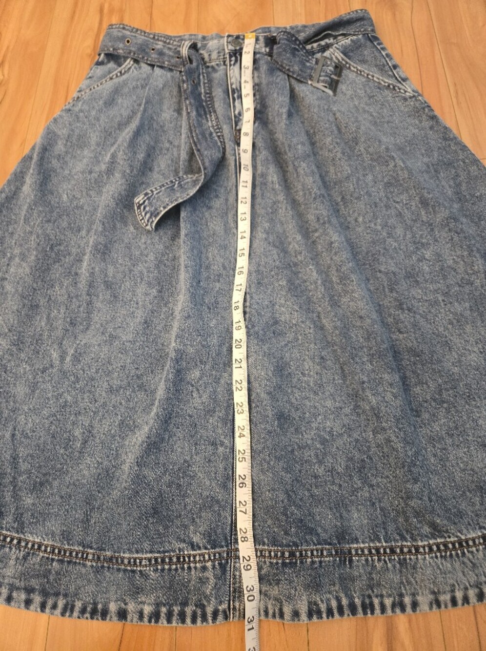 HABITUAL Denim A-line Midi Skirt with Matching Belt Size 12/31 - Picture 12 of 12